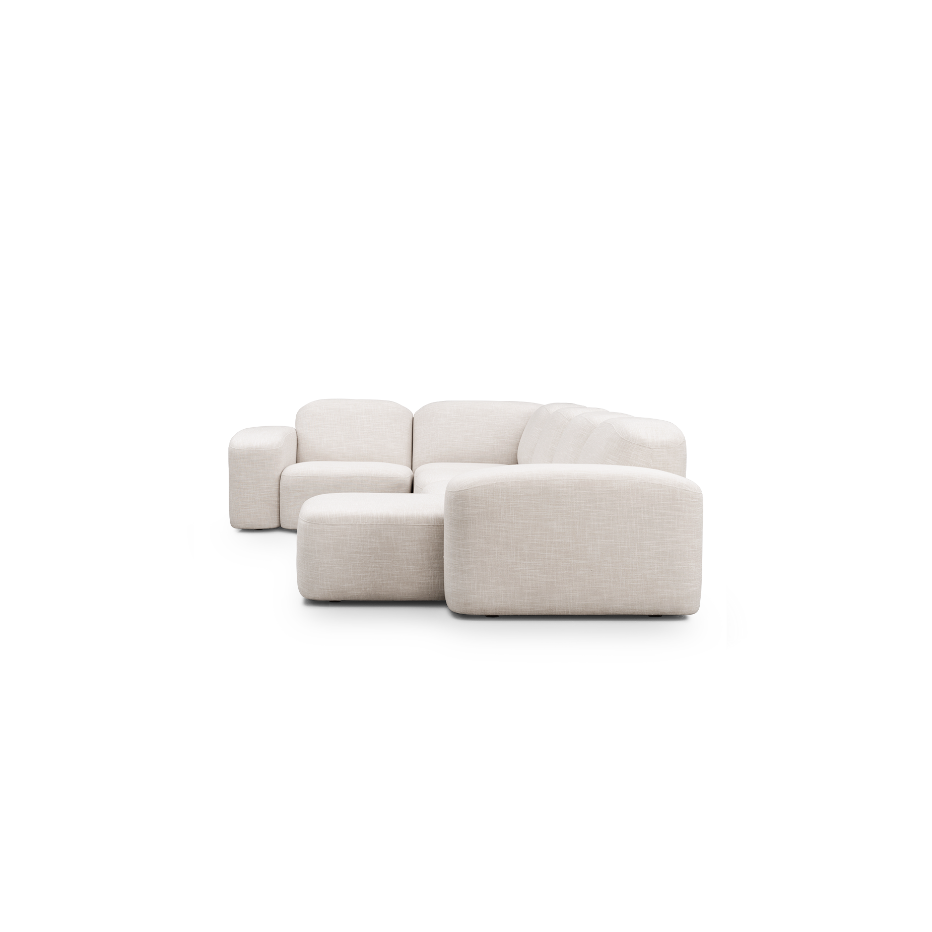 Muse 5 Piece RAF Chaise Modular Sofa - [ Byron Oyster ]