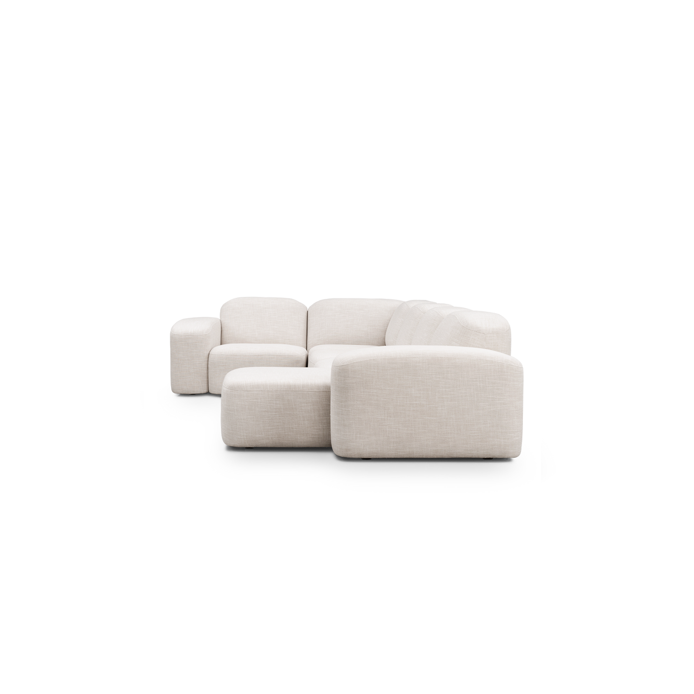 Muse 5 Piece RAF Chaise Modular Sofa - [ Byron Oyster ]