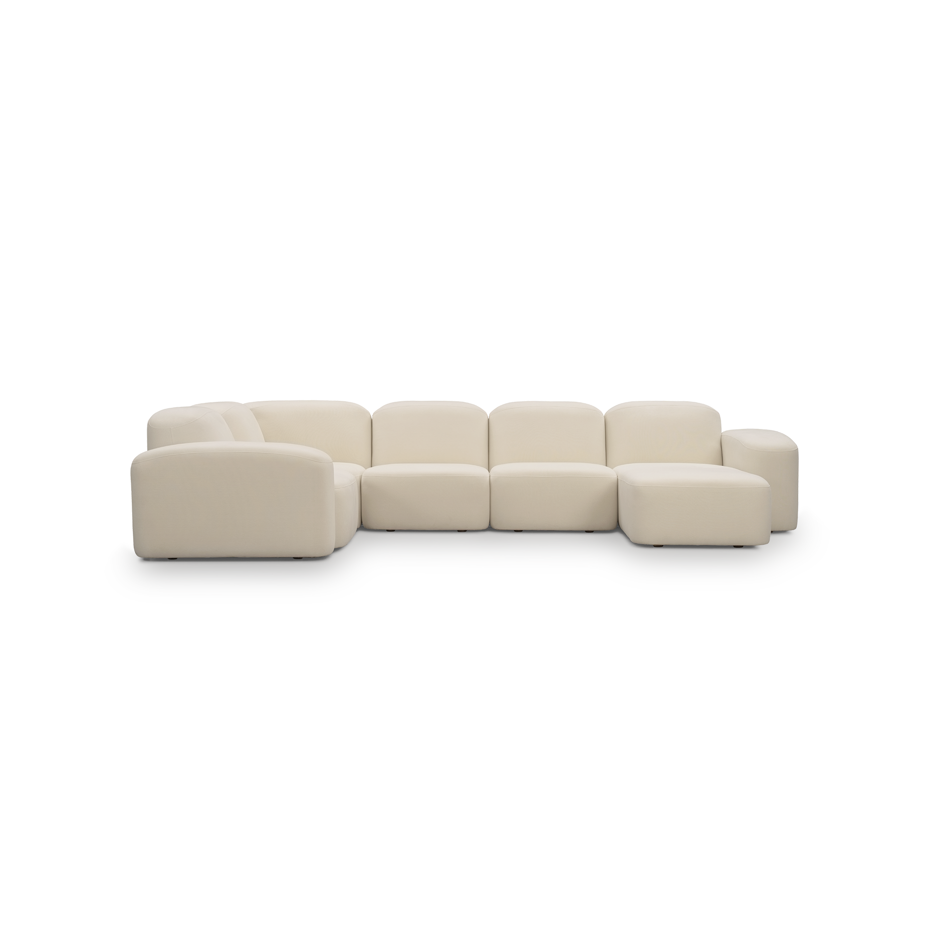Muse 5 Piece RAF Chaise Modular Sofa - [ Cabarita Natural ]