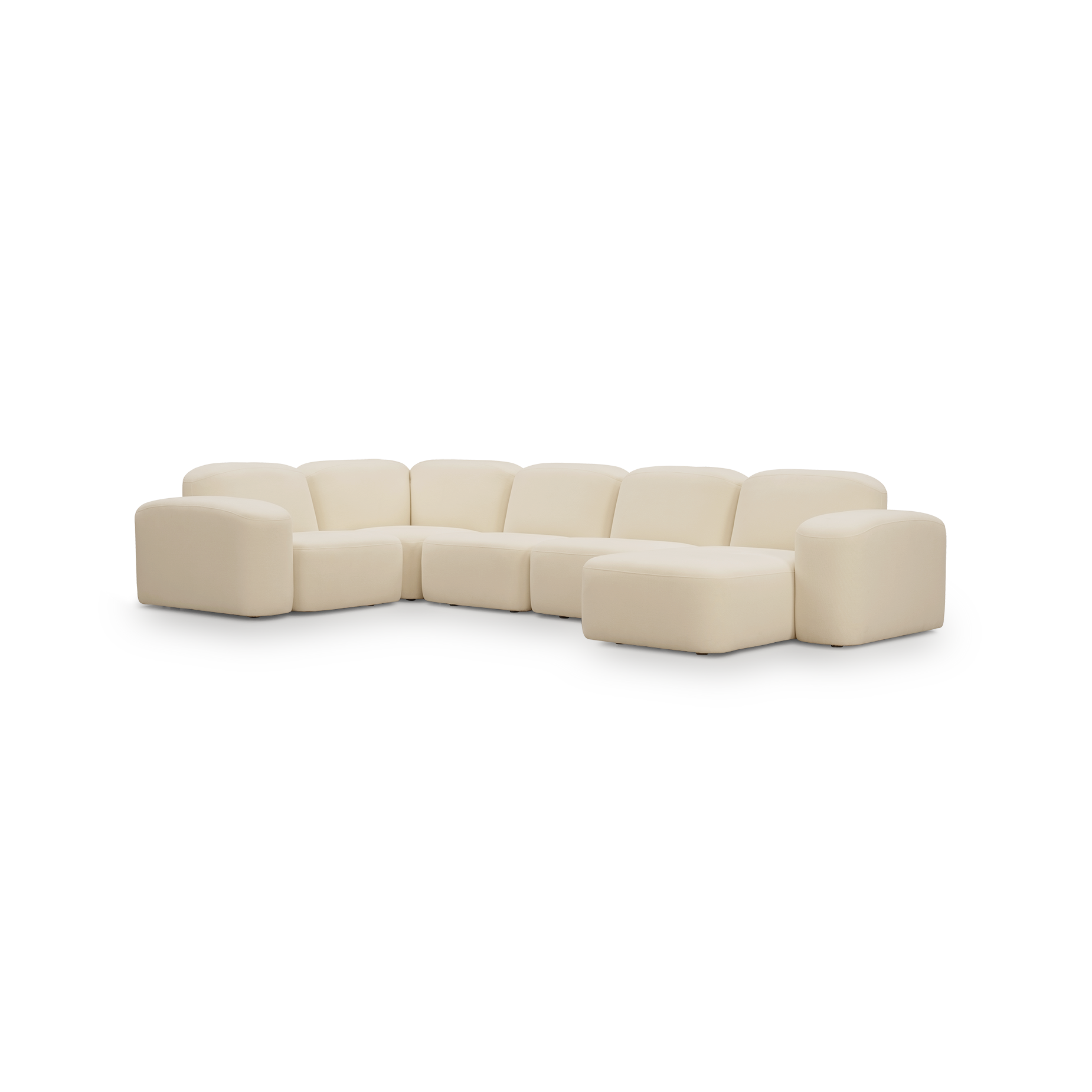 Muse 5 Piece RAF Chaise Modular Sofa - [ Cabarita Natural ]