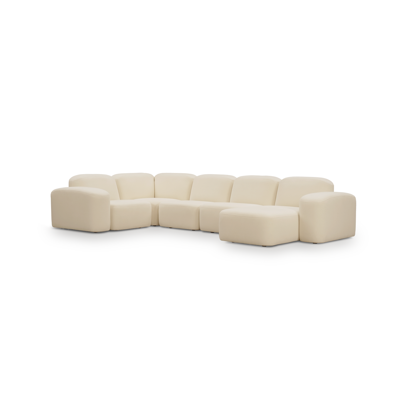 Muse 5 Piece RAF Chaise Modular Sofa - [ Cabarita Natural ]