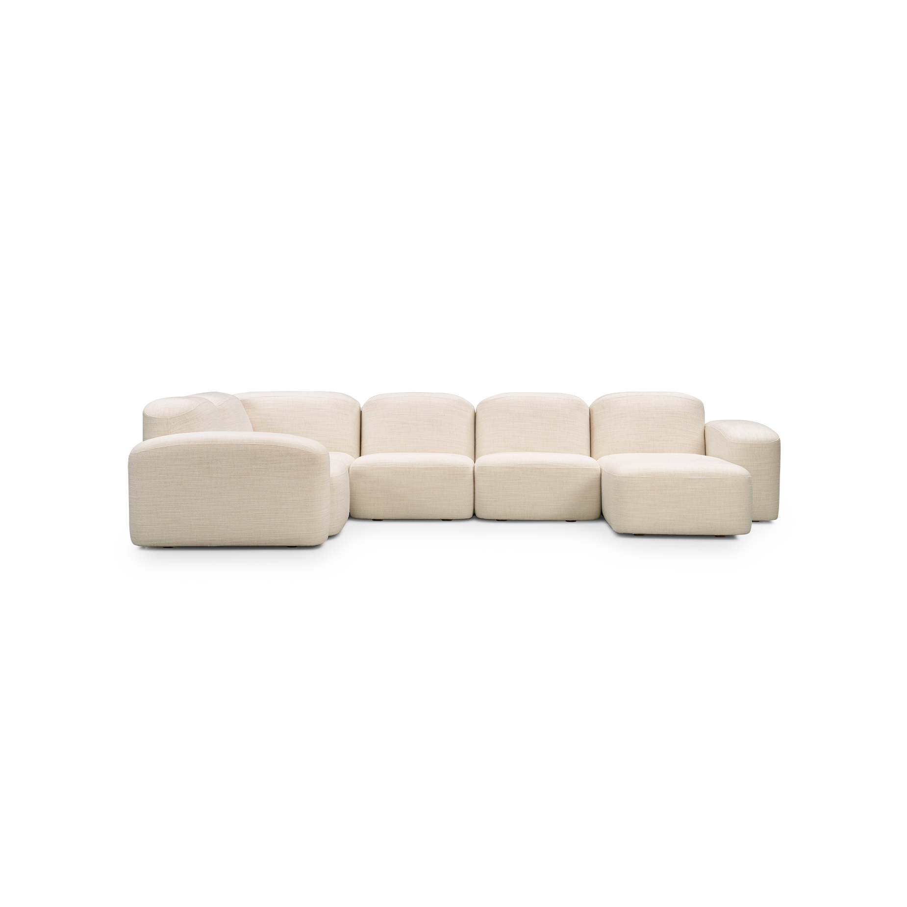 Muse 5 Piece RAF Chaise Modular Sofa - [ Hyams Sable ]