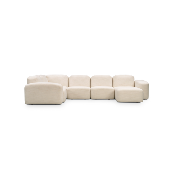 Muse 5 Piece RAF Chaise Modular Sofa - [ Hyams Sable ]