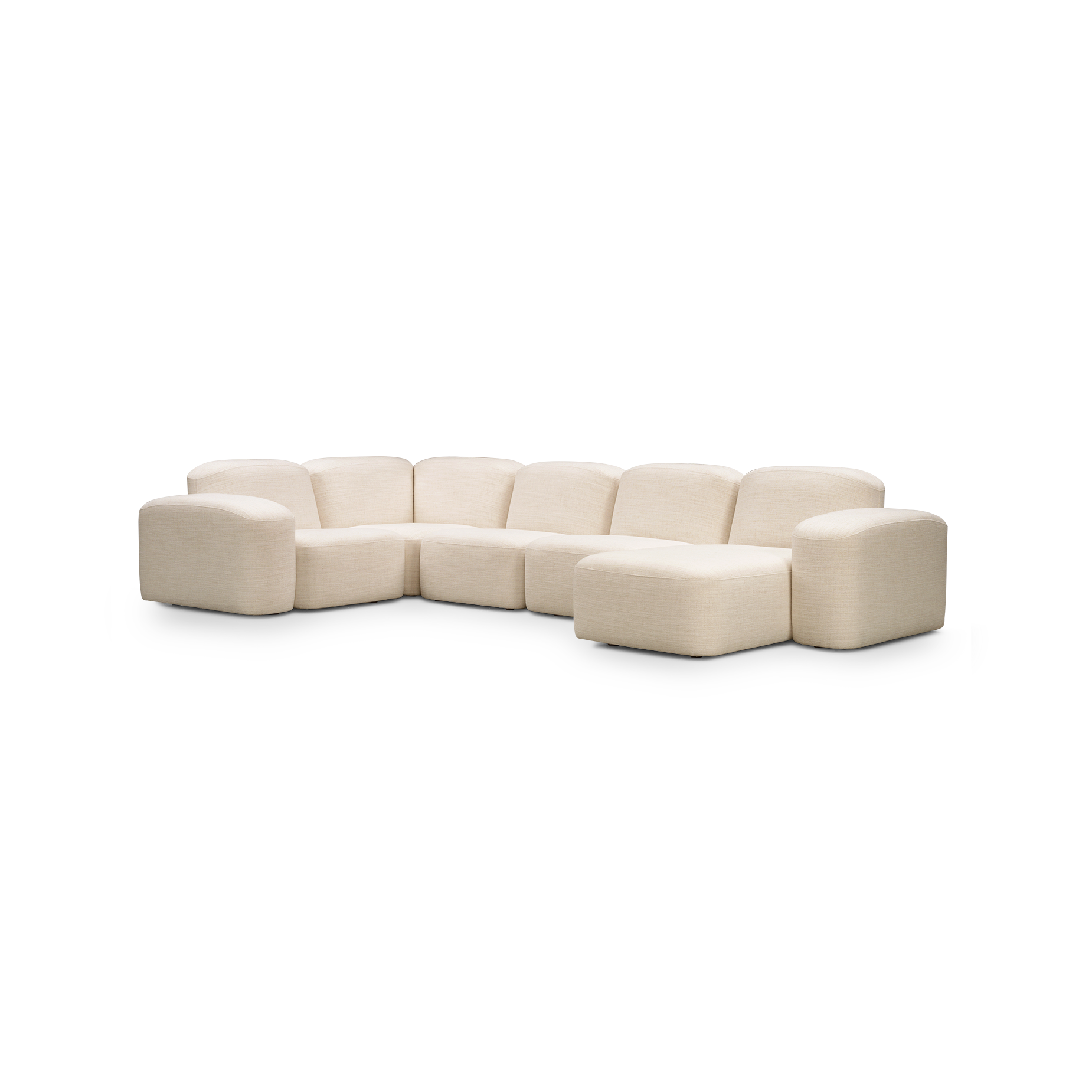Muse 5 Piece RAF Chaise Modular Sofa - [ Hyams Sable ]