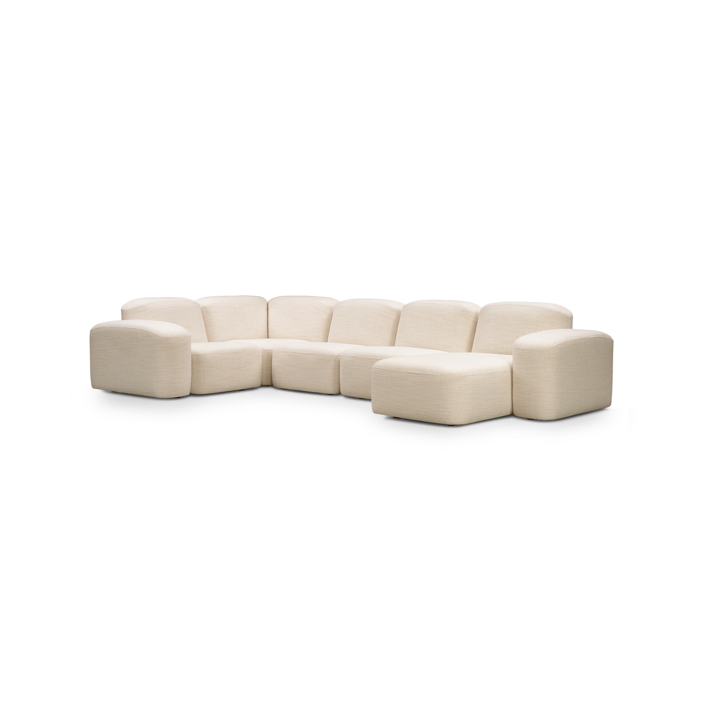 Muse 5 Piece RAF Chaise Modular Sofa - [ Hyams Sable ]