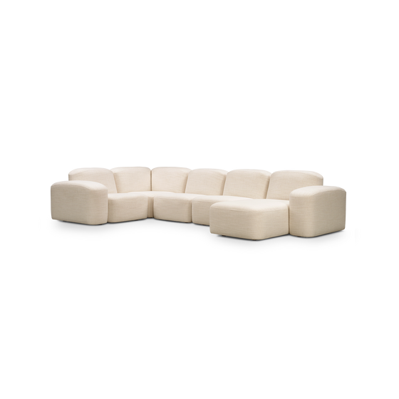 Muse 5 Piece RAF Chaise Modular Sofa - [ Hyams Sable ]