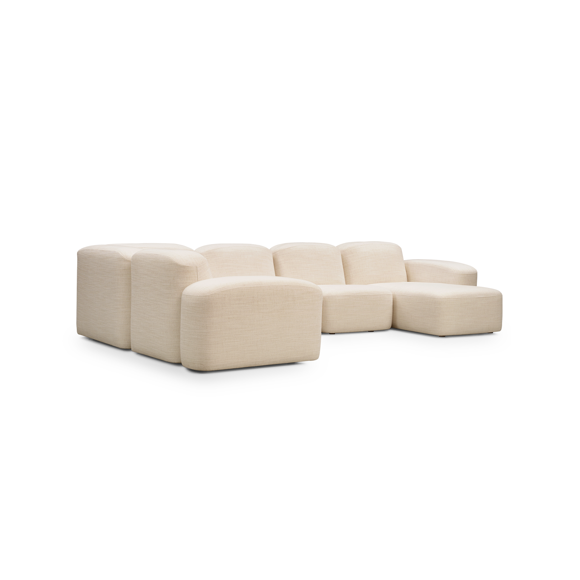 Muse 5 Piece RAF Chaise Modular Sofa - [ Hyams Sable ]