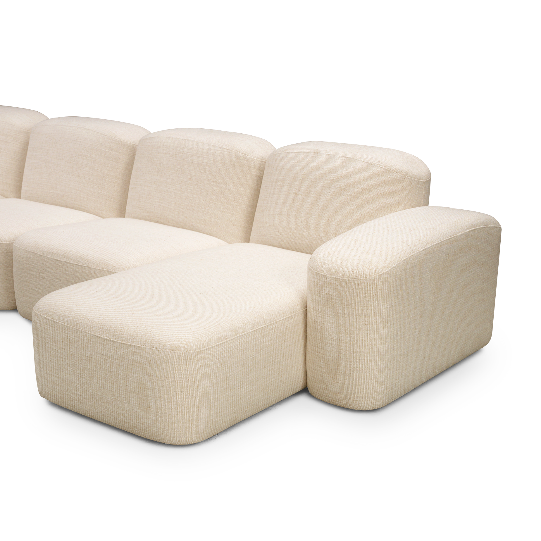 Muse 5 Piece RAF Chaise Modular Sofa - [ Hyams Sable ]