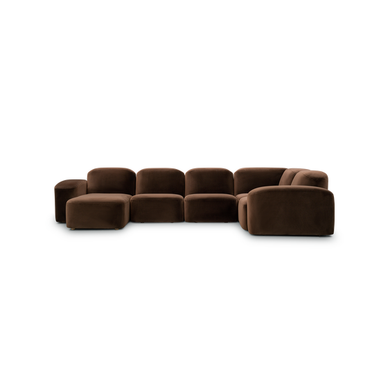 Muse 5 Piece LAF Chaise Modular Sofa - [ Avalon Piccolo ]