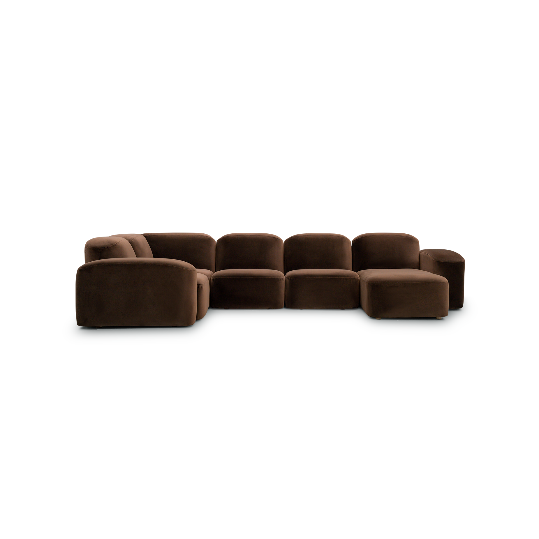 Muse 5 Piece RAF Chaise Modular Sofa - [ Avalon Piccolo ]