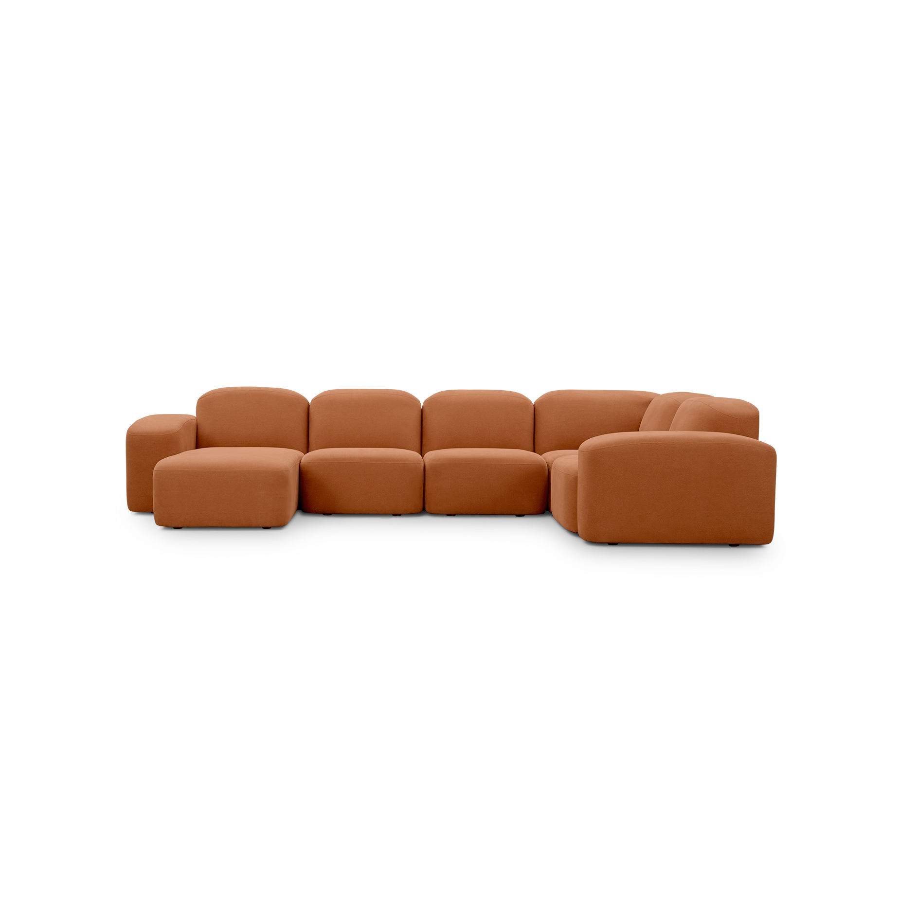 Muse 5 Piece LAF Chaise Modular Sofa - [ Cabarita Hazel ]