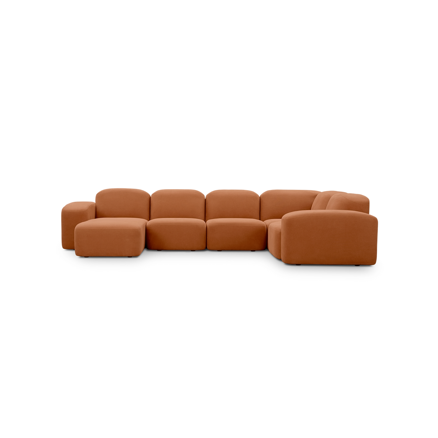 Muse 5 Piece LAF Chaise Modular Sofa - [ Cabarita Hazel ]