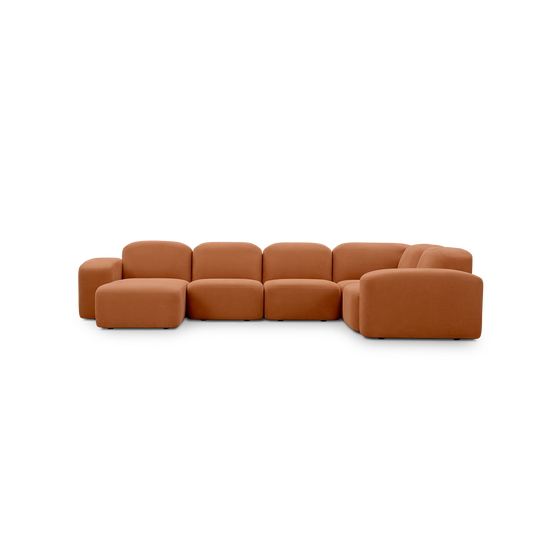 Muse 5 Piece LAF Chaise Modular Sofa - [ Cabarita Hazel ]