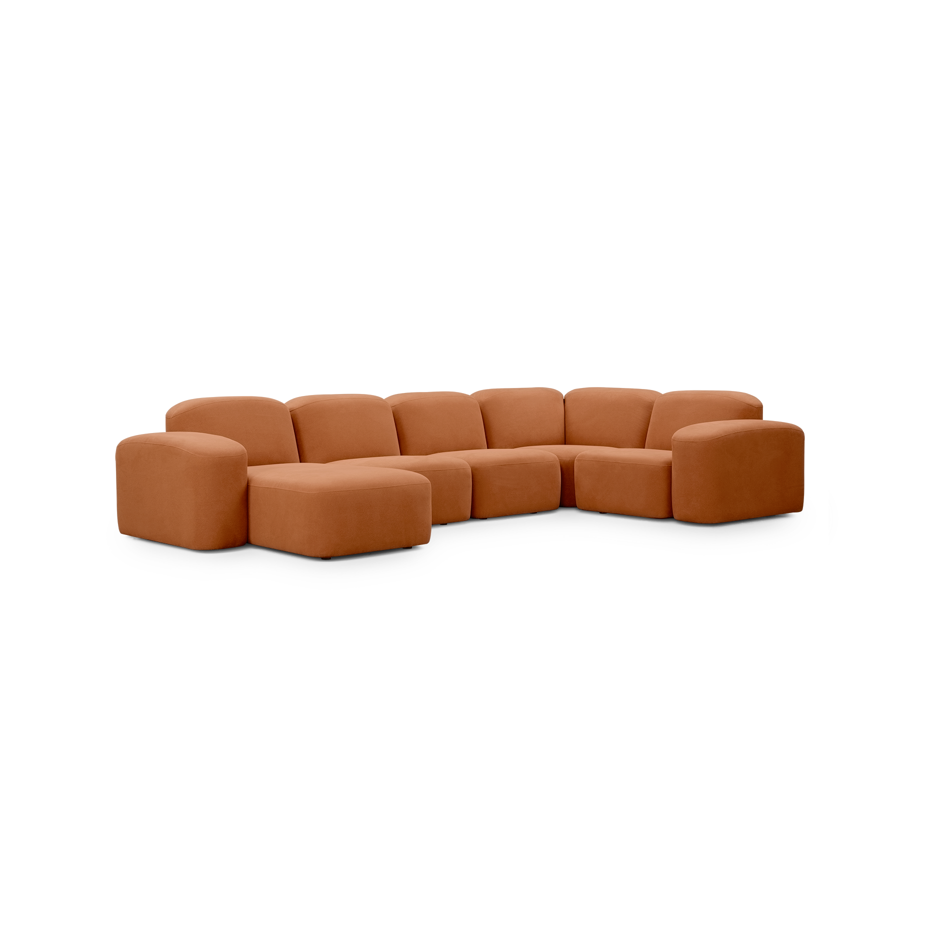 Muse 5 Piece LAF Chaise Modular Sofa - [ Cabarita Hazel ]