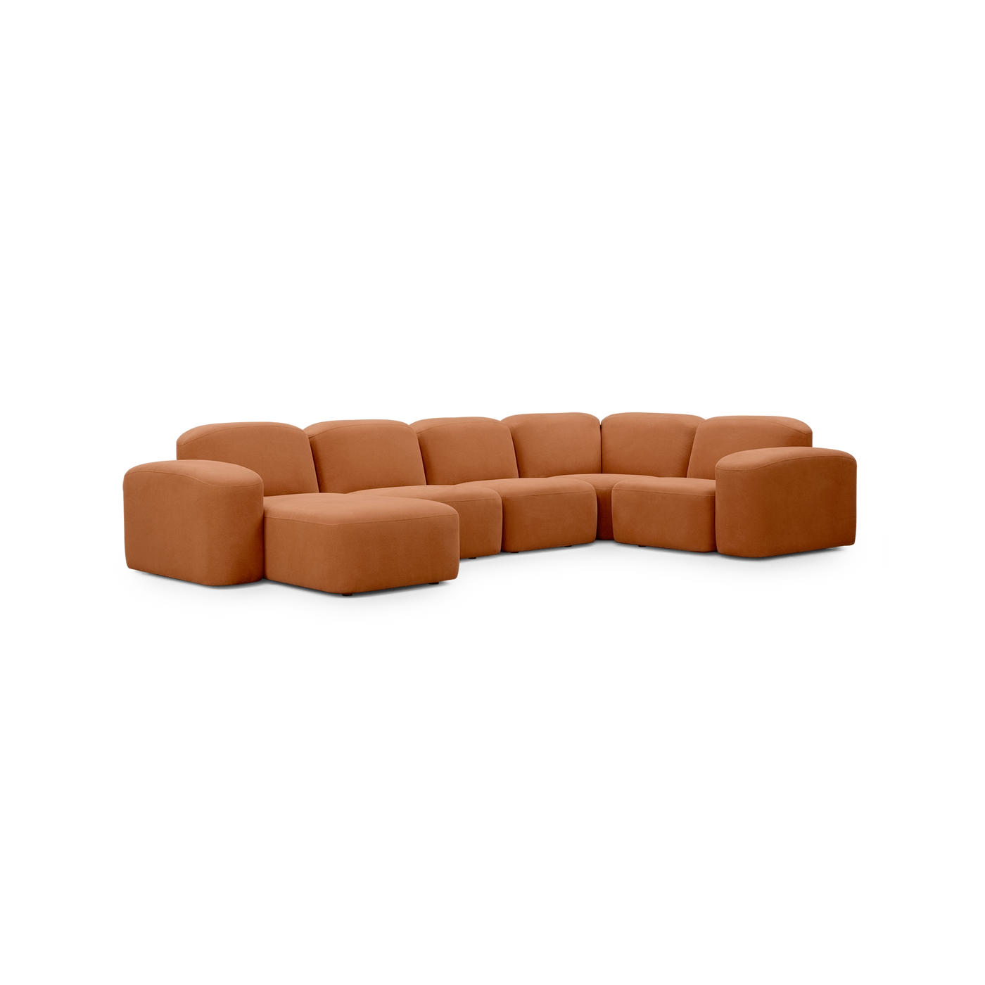 Muse 5 Piece LAF Chaise Modular Sofa - [ Cabarita Hazel ]