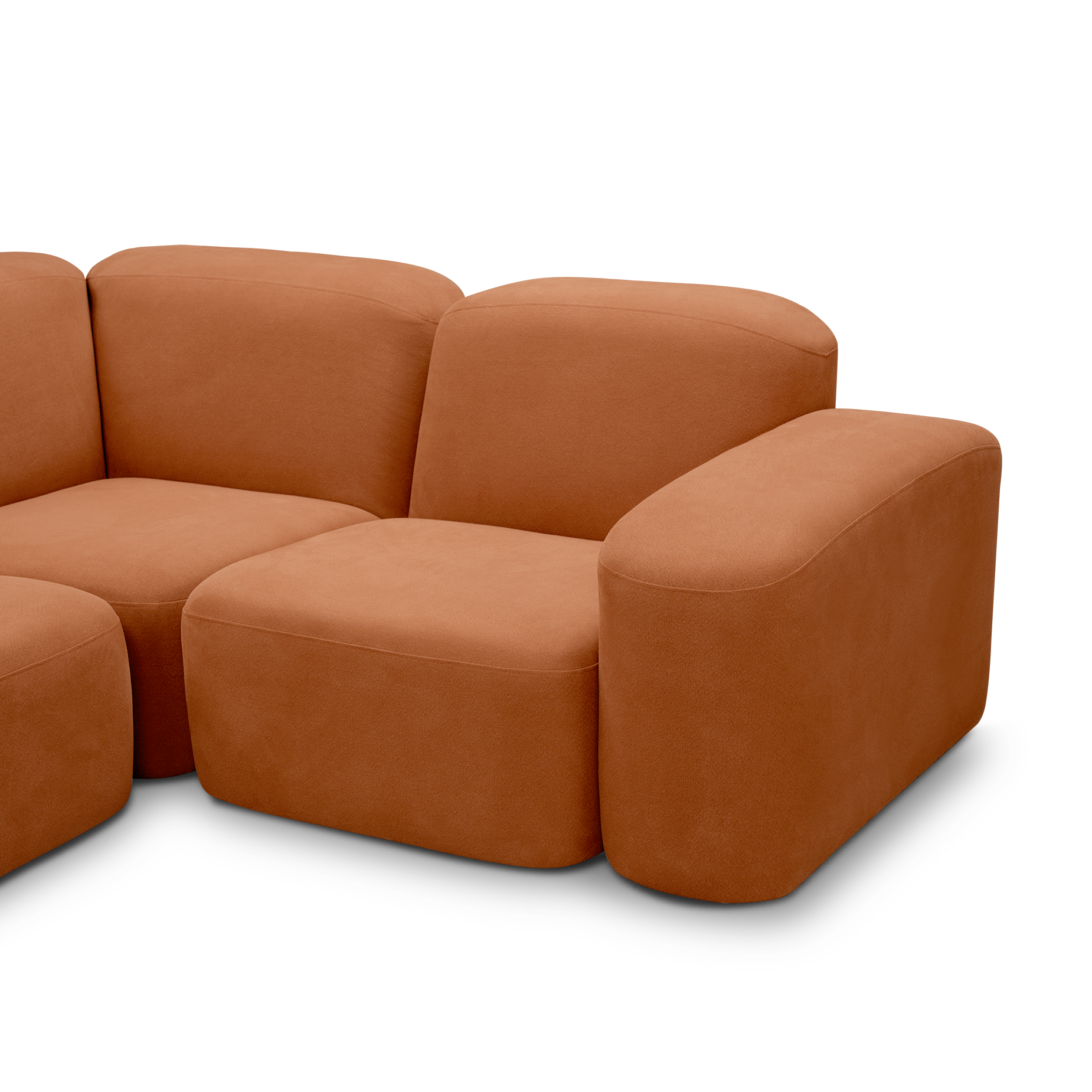 Muse 5 Piece LAF Chaise Modular Sofa - [ Cabarita Hazel ]