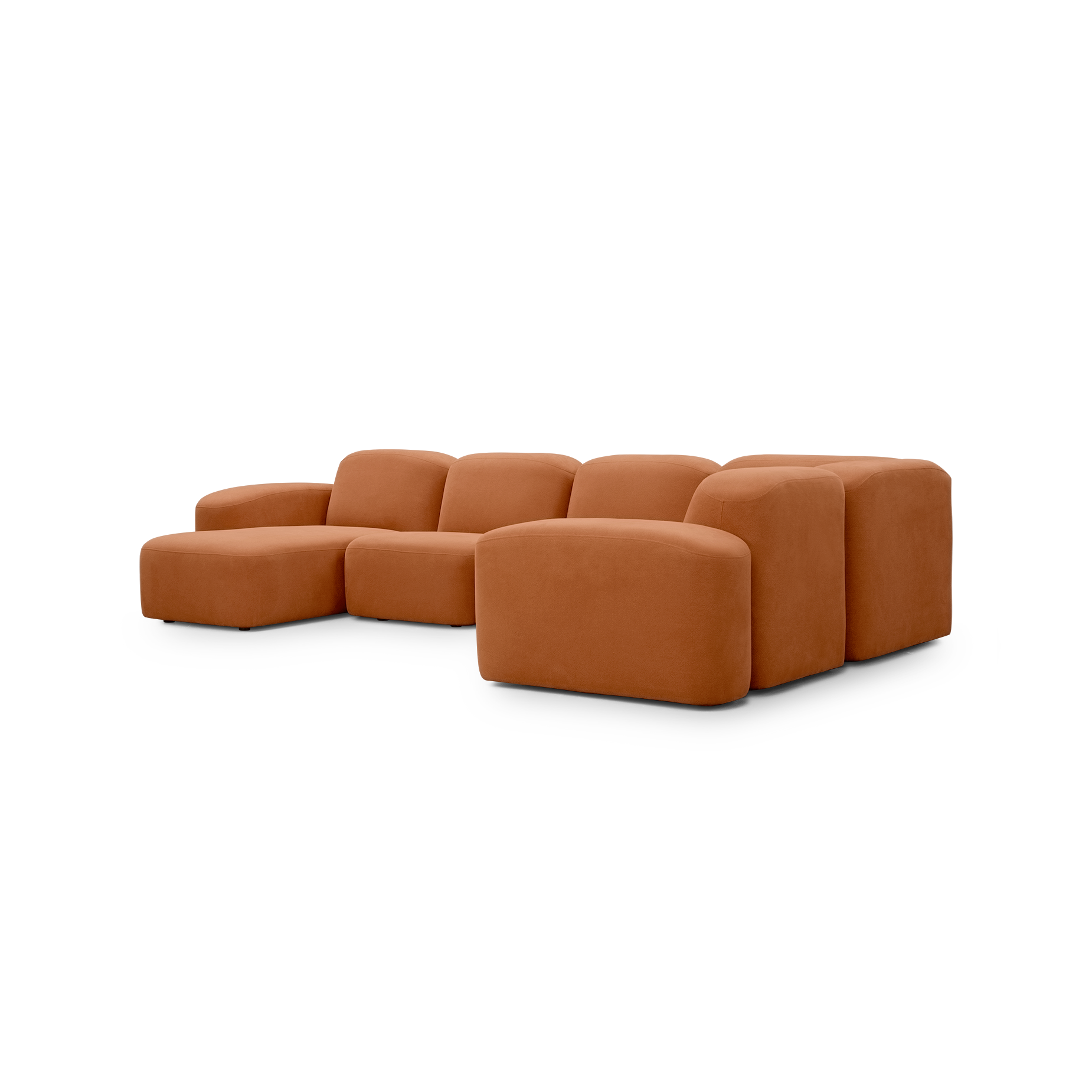 Muse 5 Piece LAF Chaise Modular Sofa - [ Cabarita Hazel ]