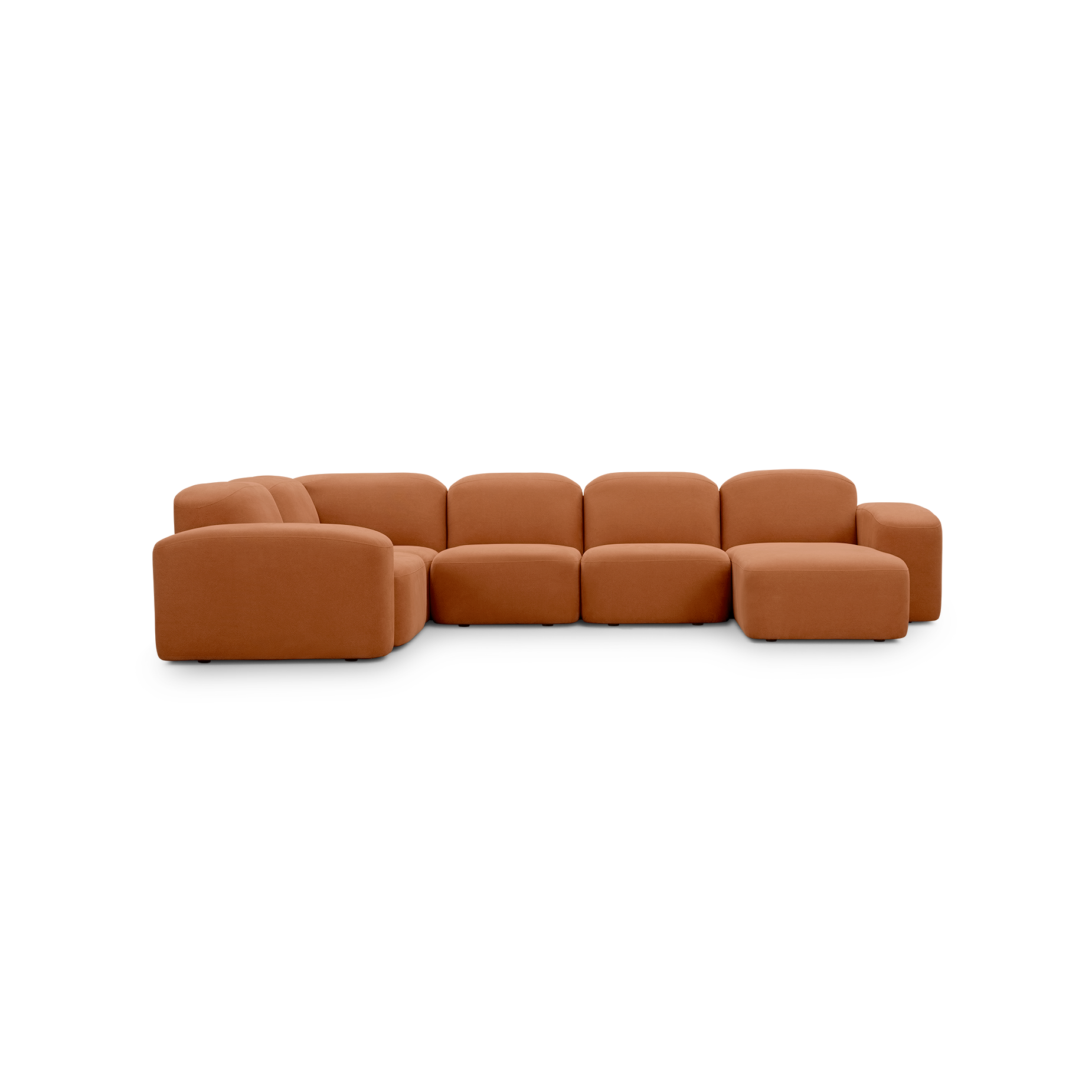 Muse 5 Piece RAF Chaise Modular Sofa - [ Cabarita Hazel ]