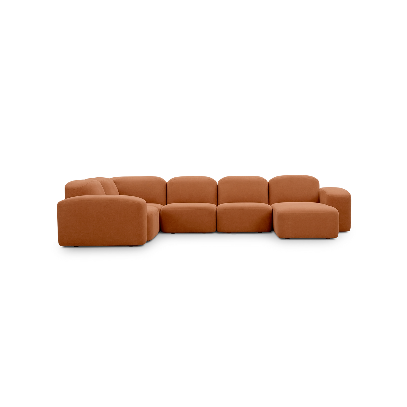 Muse 5 Piece RAF Chaise Modular Sofa - [ Cabarita Hazel ]