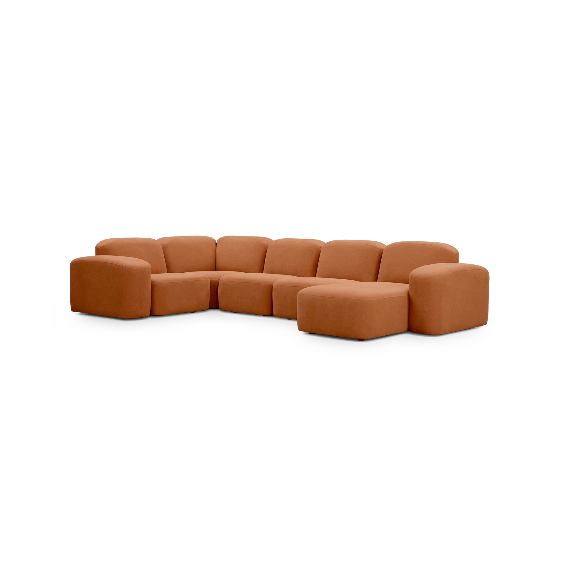 Muse 5 Piece RAF Chaise Modular Sofa - [ Cabarita Hazel ]