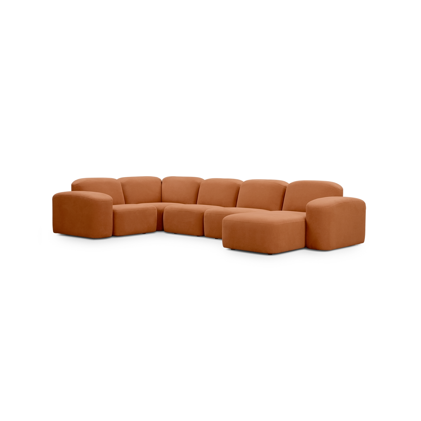 Muse 5 Piece RAF Chaise Modular Sofa - [ Cabarita Hazel ]