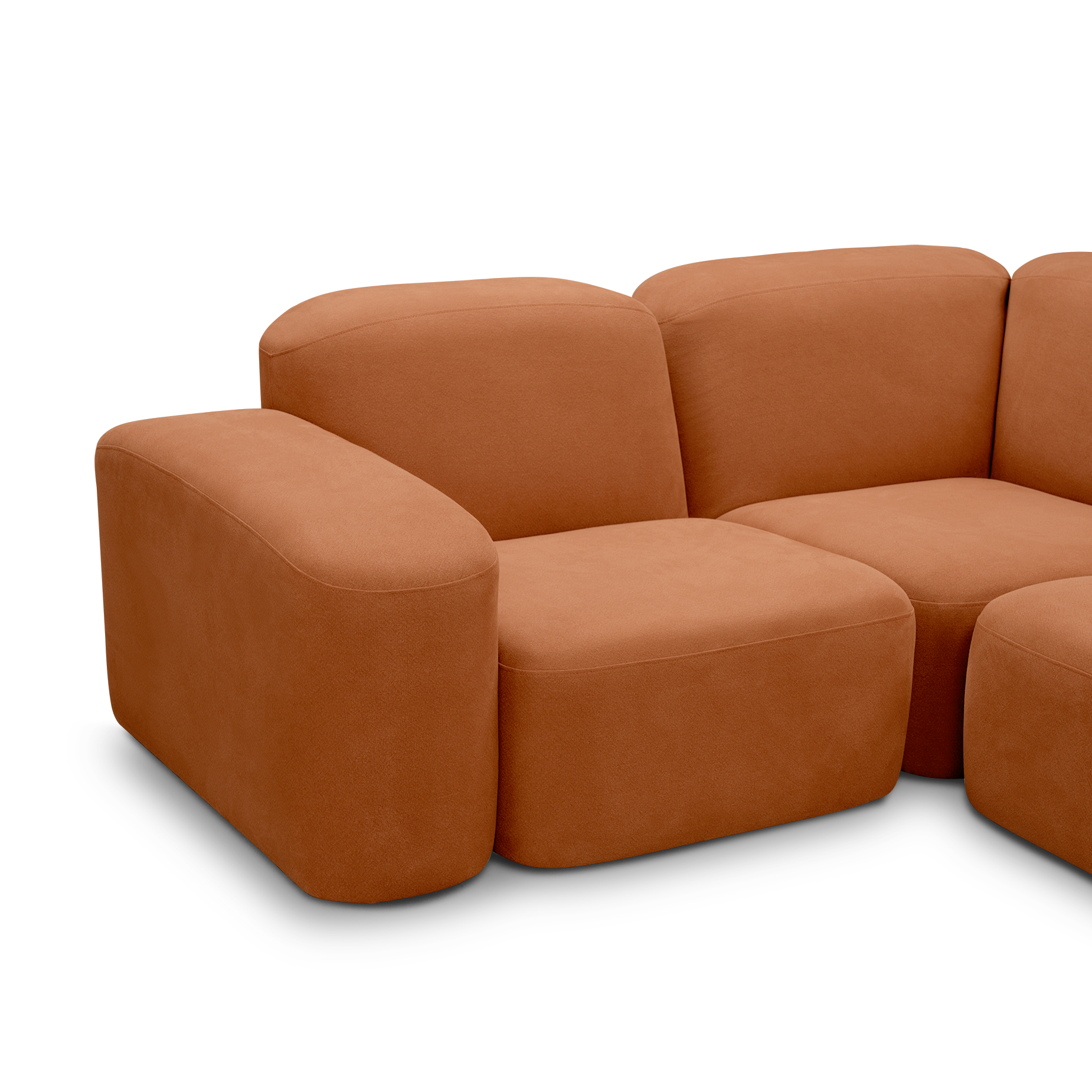 Muse 5 Piece RAF Chaise Modular Sofa - [ Cabarita Hazel ]