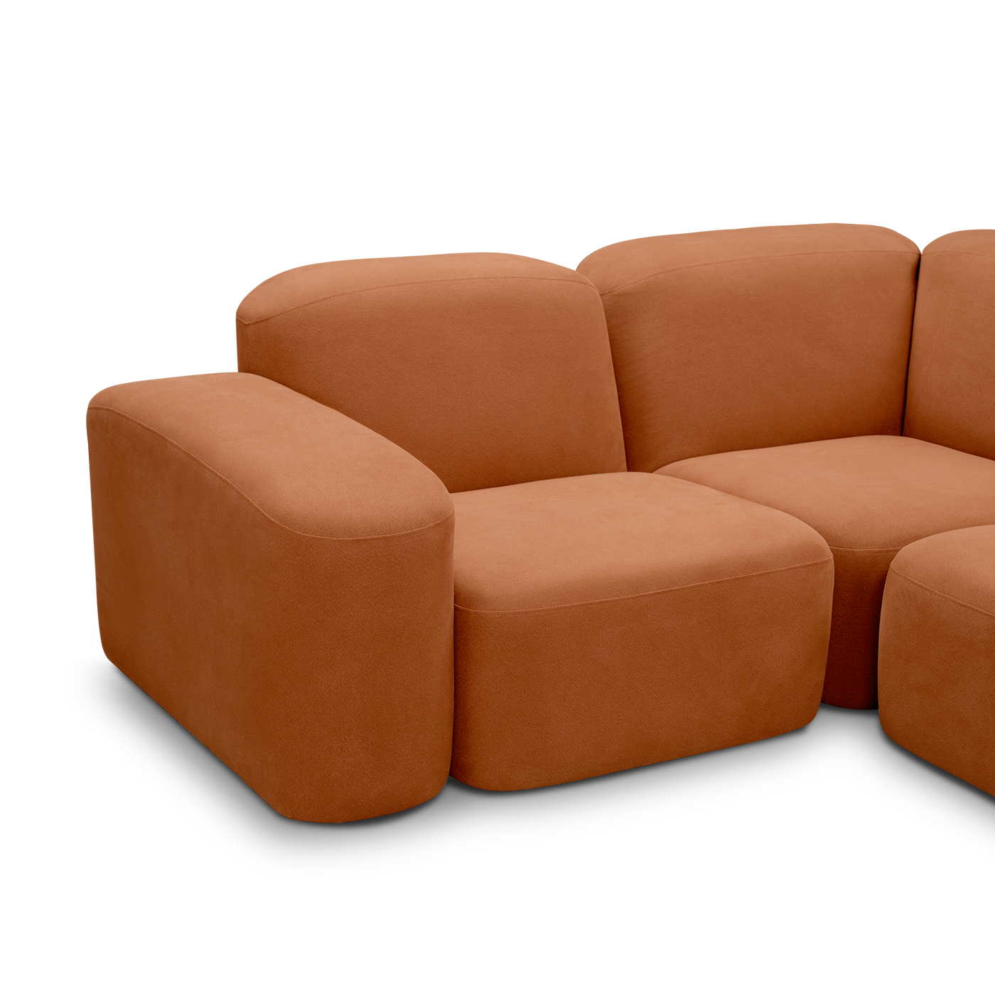 Muse 5 Piece RAF Chaise Modular Sofa - [ Cabarita Hazel ]