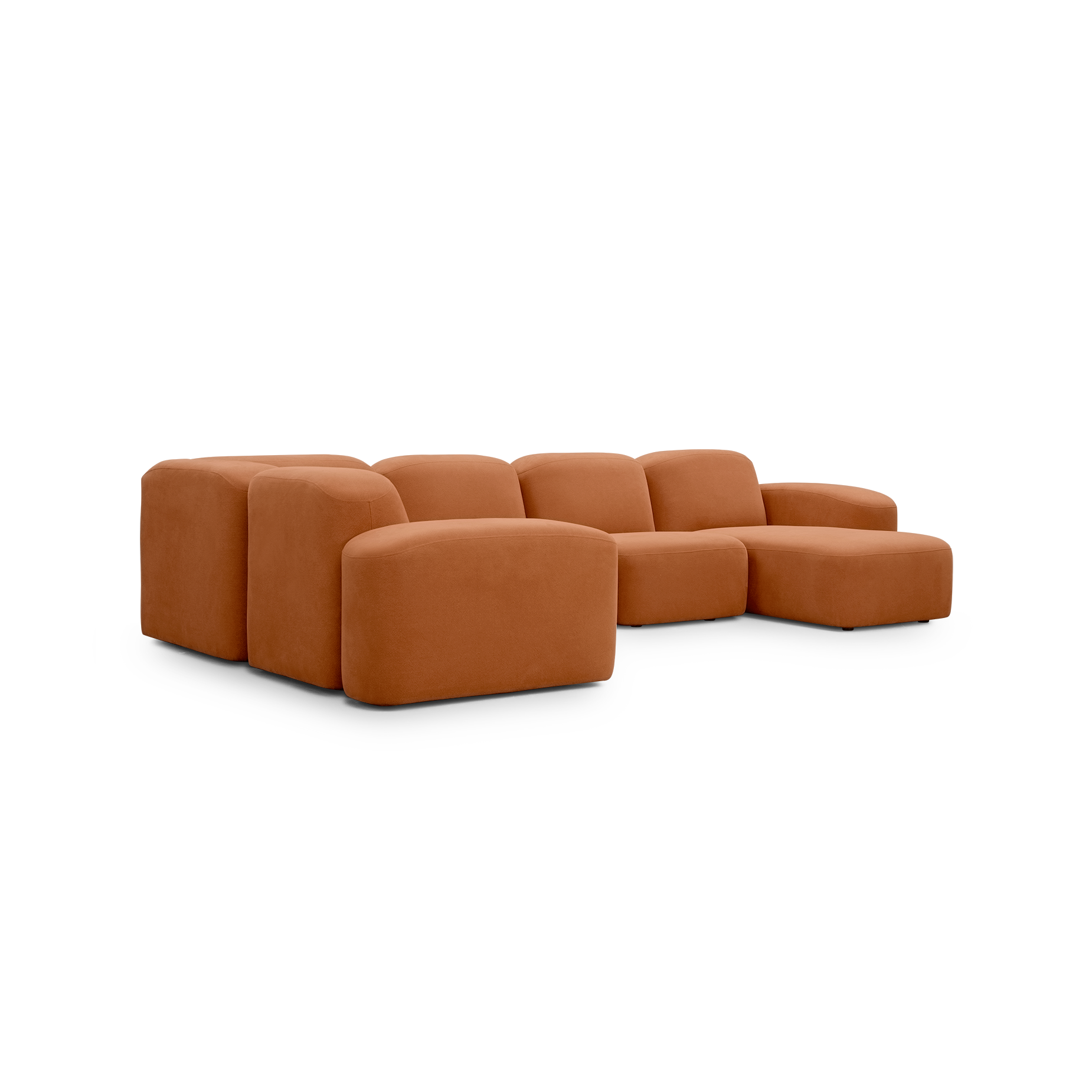Muse 5 Piece RAF Chaise Modular Sofa - [ Cabarita Hazel ]