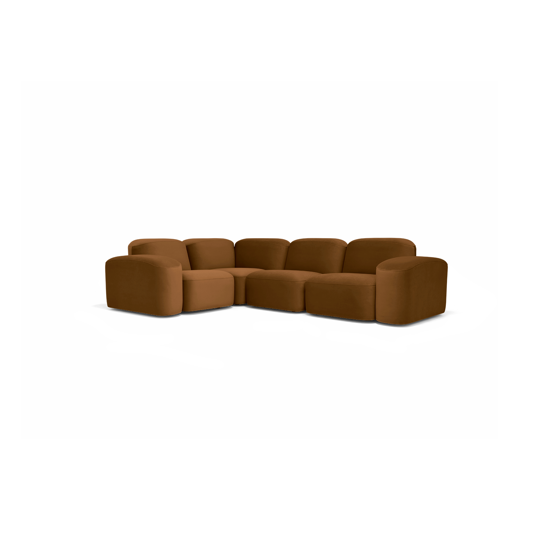 Muse 4 Piece Modular Sofa - [ Malibu Cognac ]