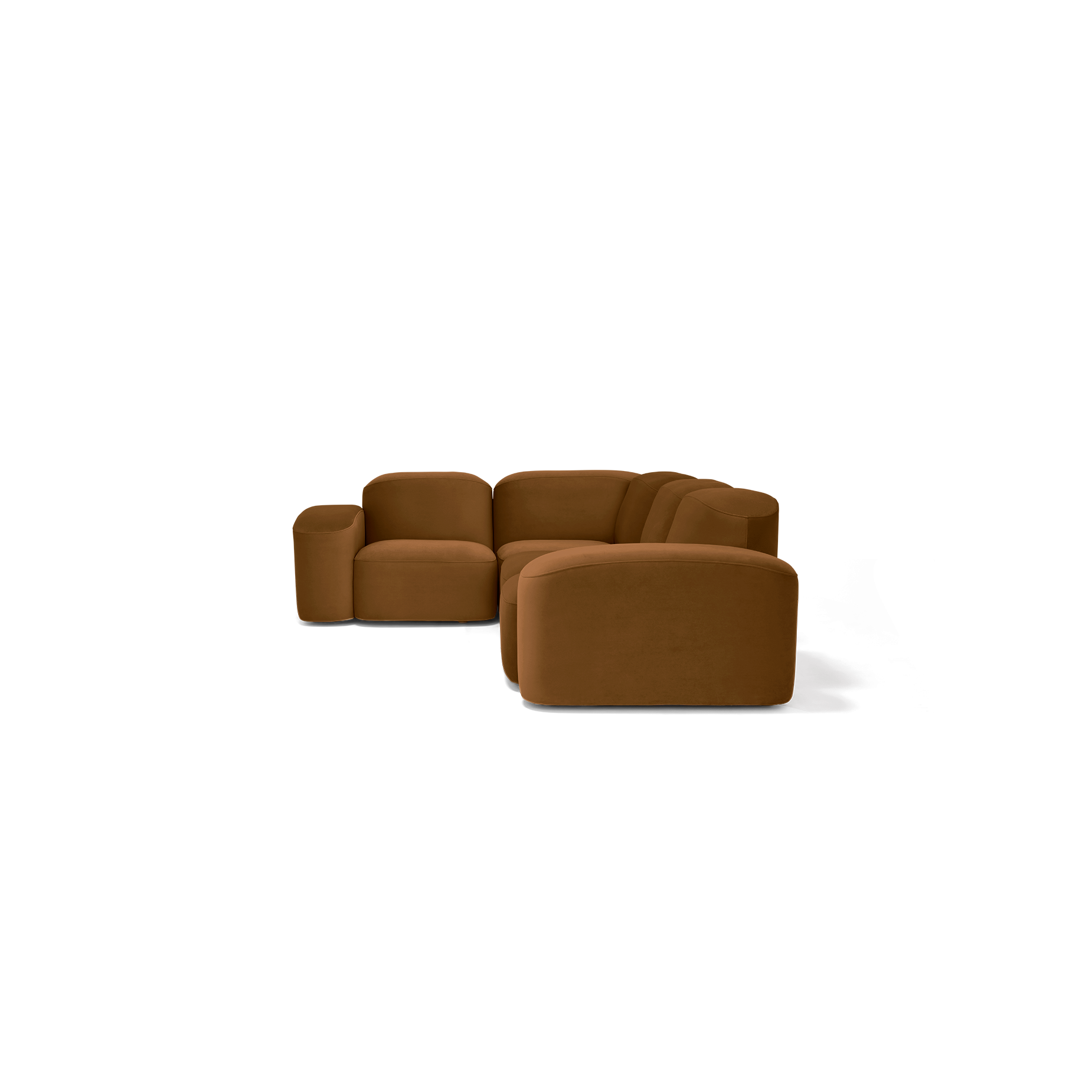 Muse 4 Piece Modular Sofa - [ Malibu Cognac ]