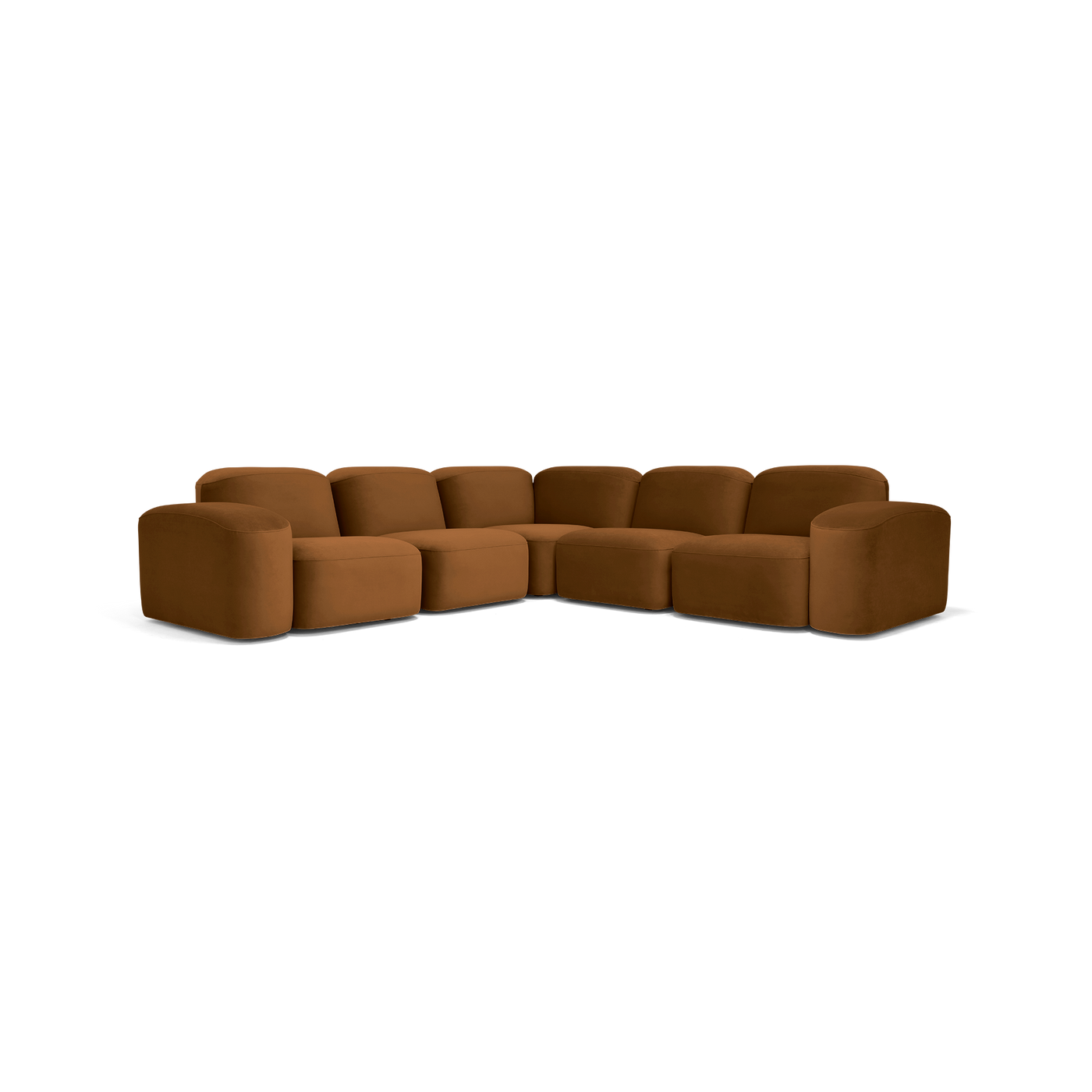 Muse 5 Piece Modular Sofa - [ Malibu Cognac ]