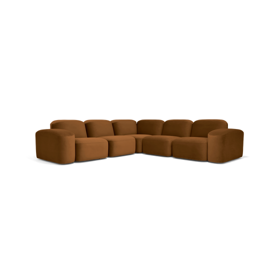 Muse 5 Piece Modular Sofa - [ Malibu Cognac ]