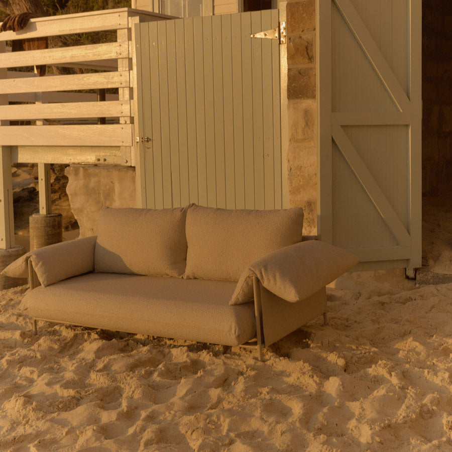 Alva Outdoor 2 Seat Sofa - [ Wategos Blonde ]