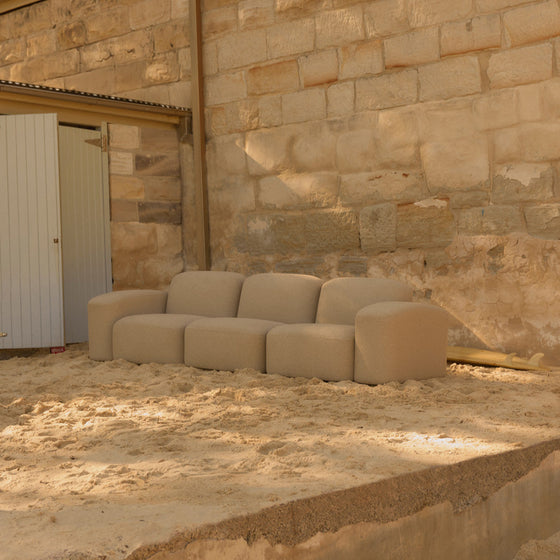 Muse Outdoor 3 Seat Sofa - [ Wategos Blonde ]