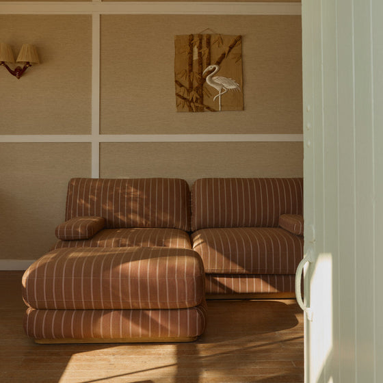 Stack Outdoor Small Ottoman - [ Terra Rossa ]