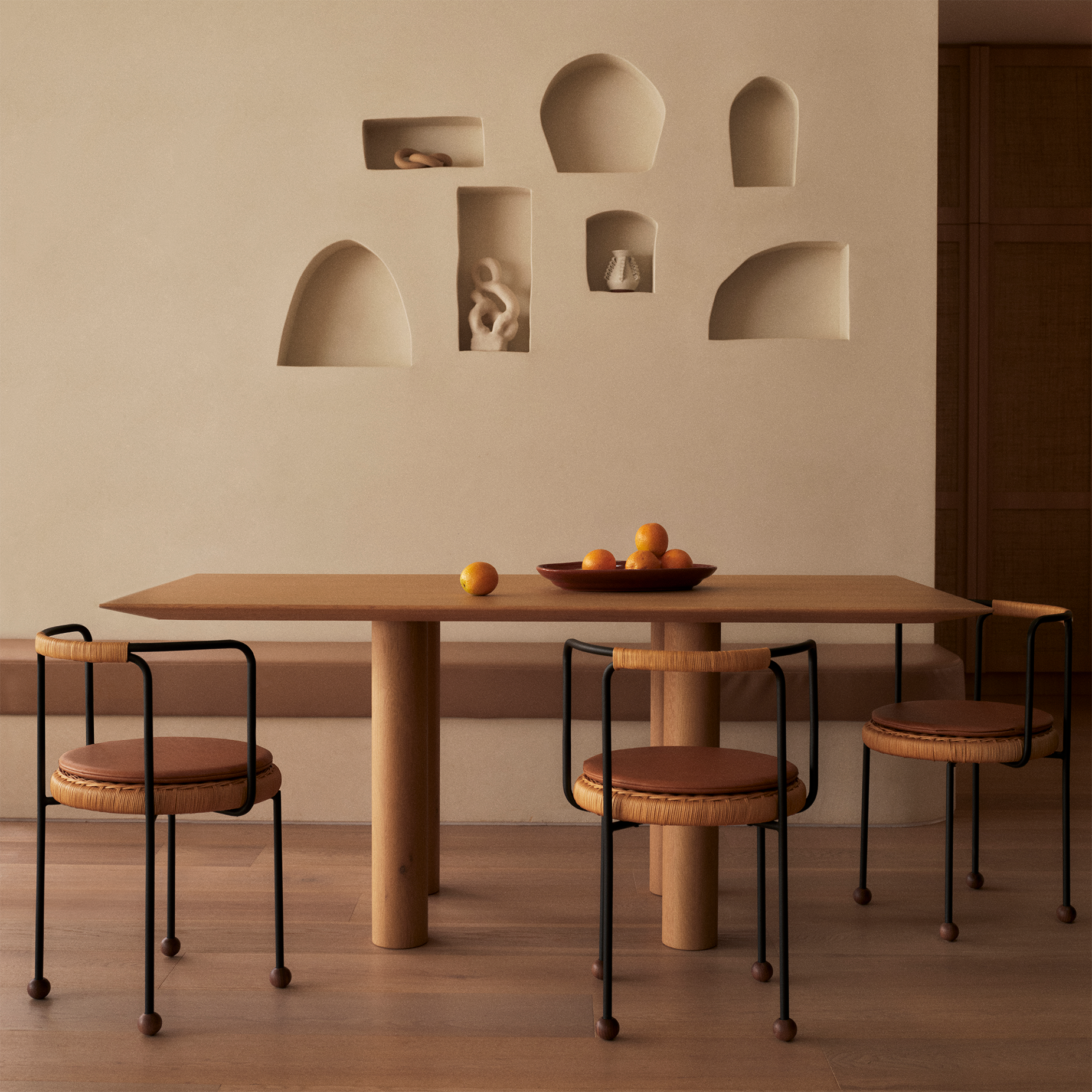 Pierre Leather Seat Cushion - [ Simpson Tan ]