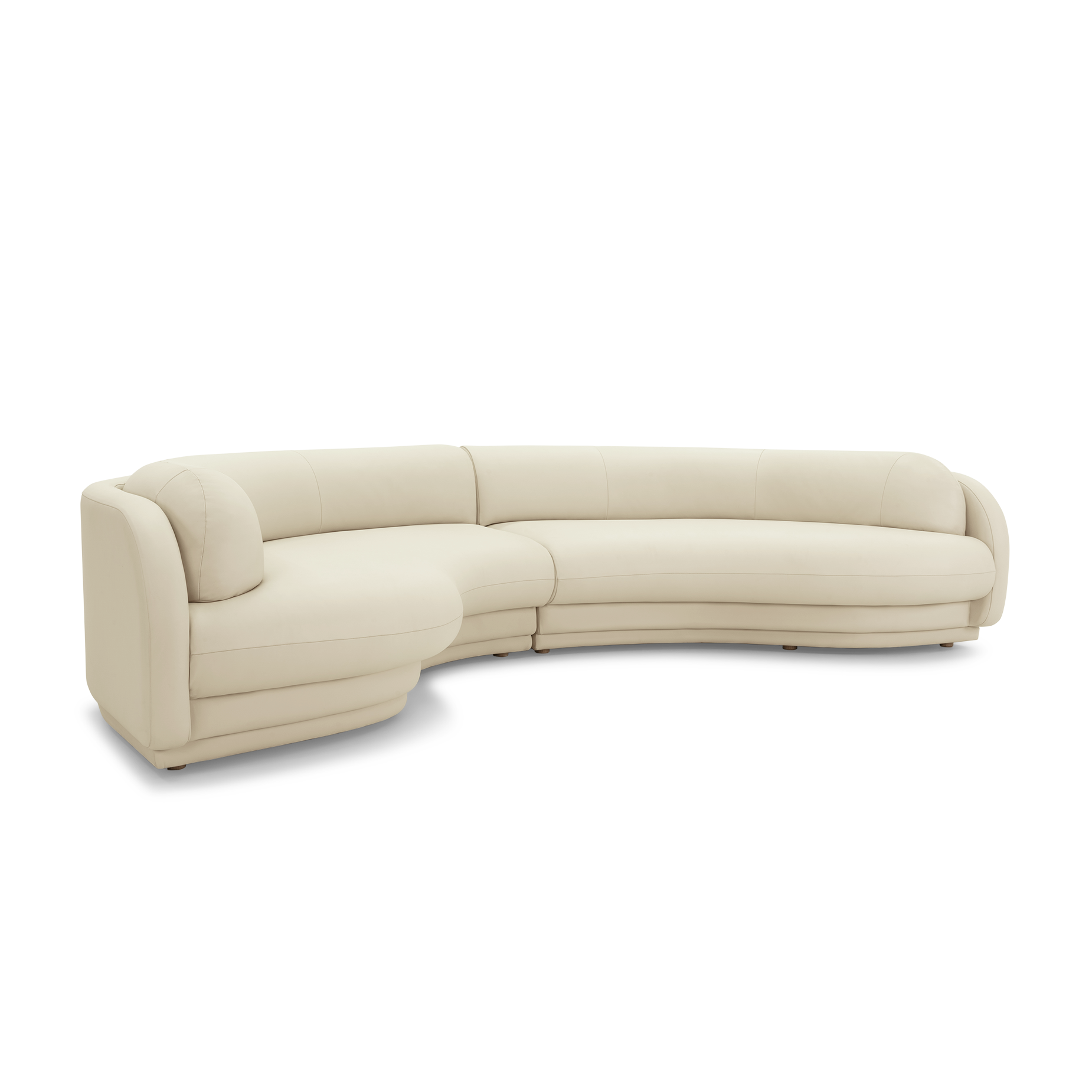 Poet Leather 4 Seat LAF Terminal Sofa - [ Simpson Cream ]