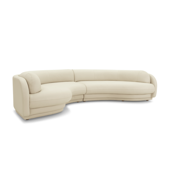 Poet Leather 4 Seat LAF Terminal Sofa - [ Simpson Cream ]
