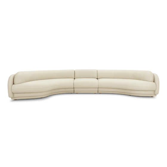 Poet Leather 5 Seat LAF Terminal Sofa - [ Simpson Cream ]