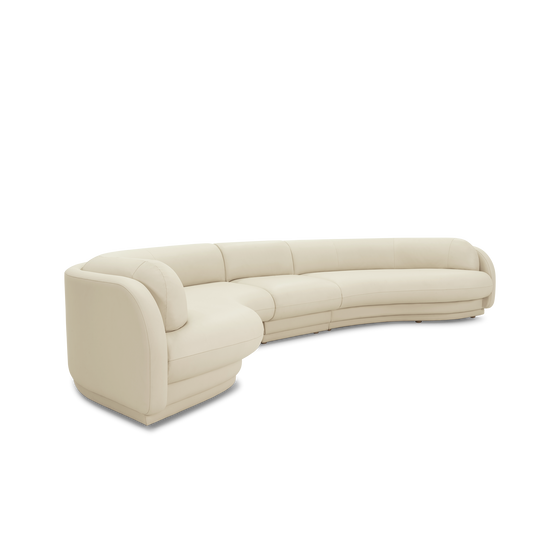 Poet Leather 5 Seat LAF Terminal Sofa - [ Simpson Cream ]