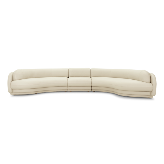 Poet Leather 5 Seat RAF Terminal Sofa - [ Simpson Cream ]