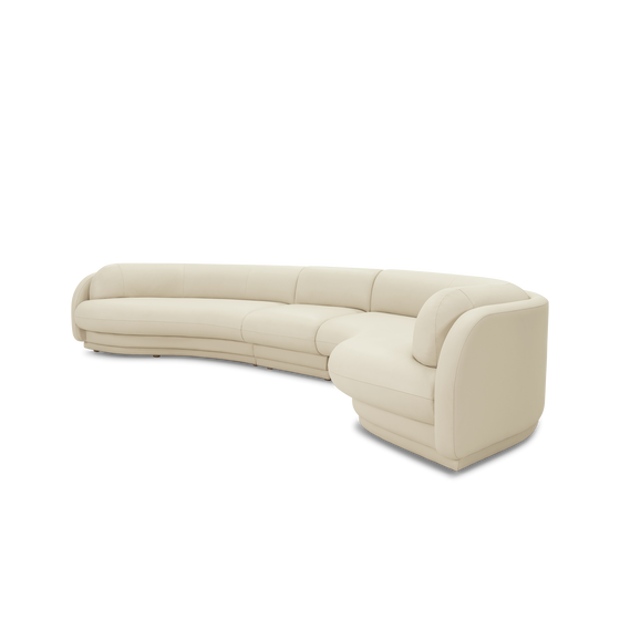 Poet Leather 5 Seat RAF Terminal Sofa - [ Simpson Cream ]