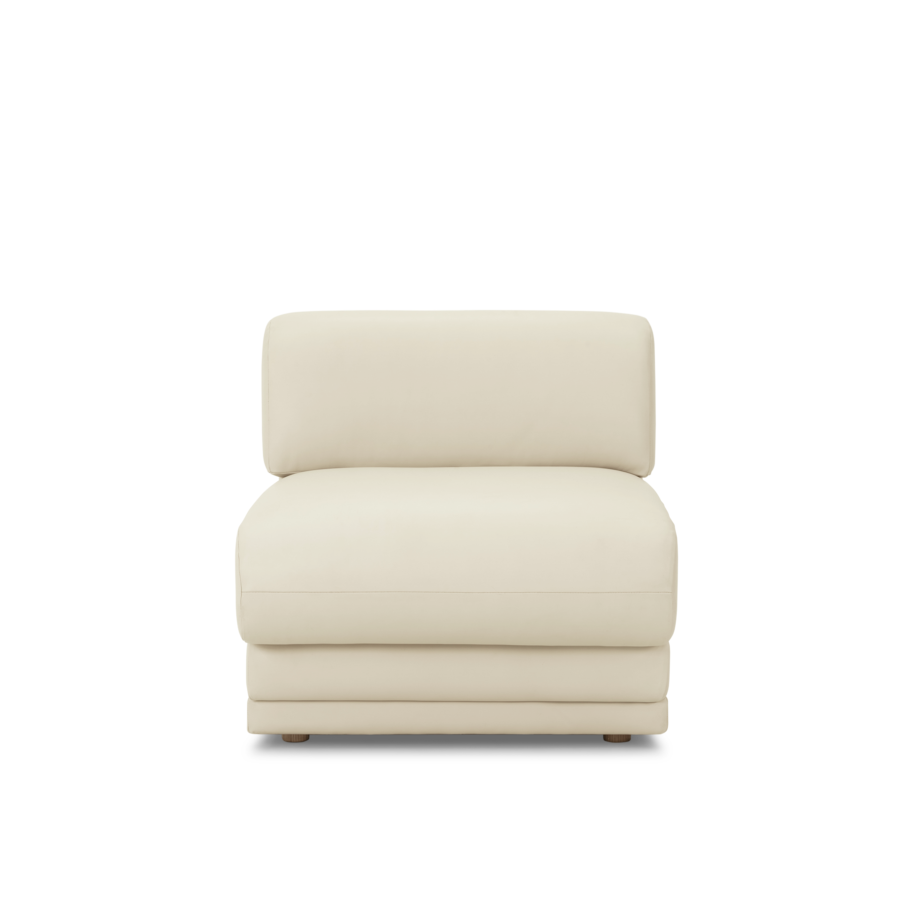 Poet Leather Armless Modular Piece - [ Simpson Cream ]