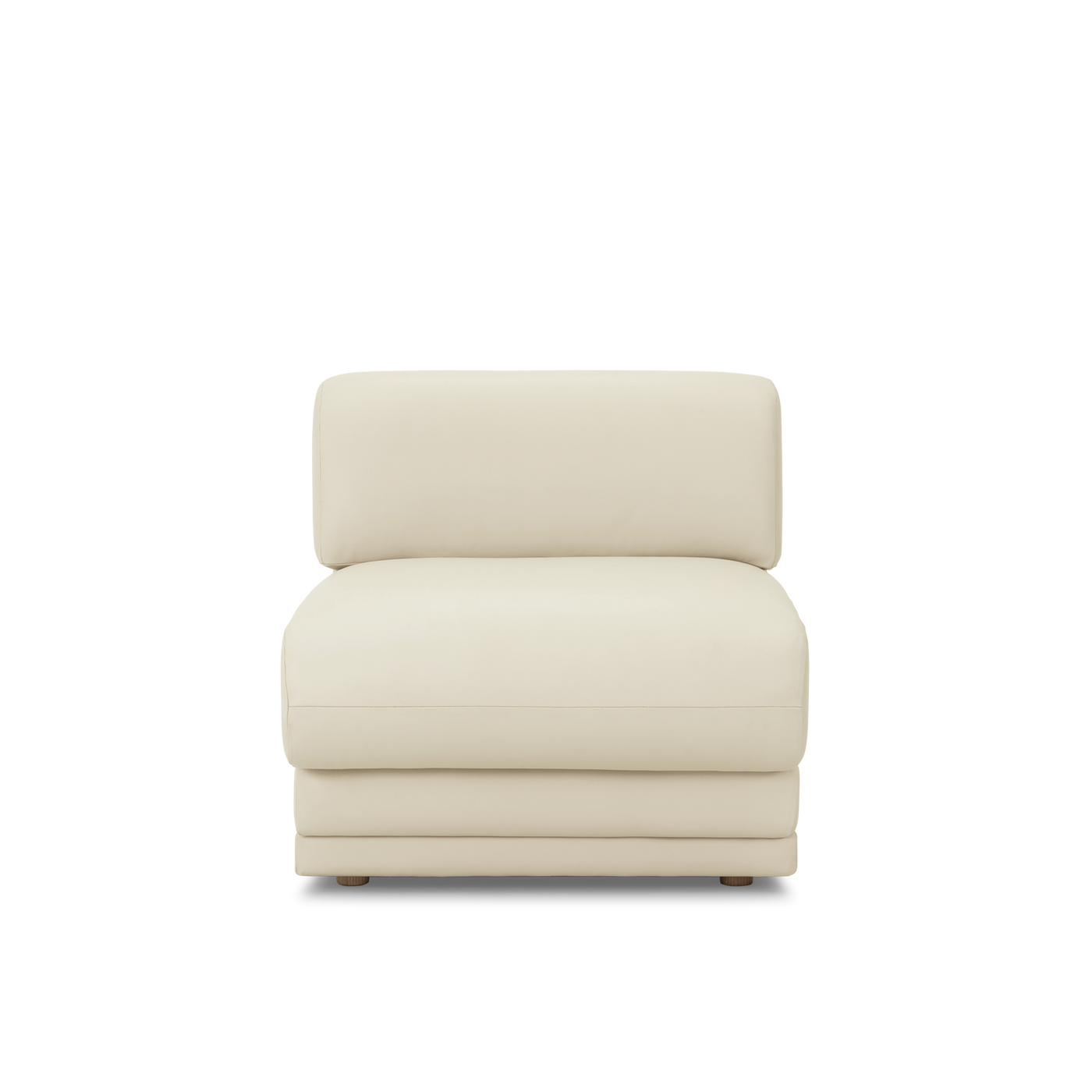 Poet Leather Armless Modular Piece - [ Simpson Cream ]