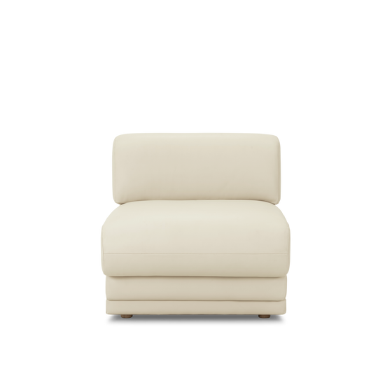 Poet Leather Armless Modular Piece - [ Simpson Cream ]