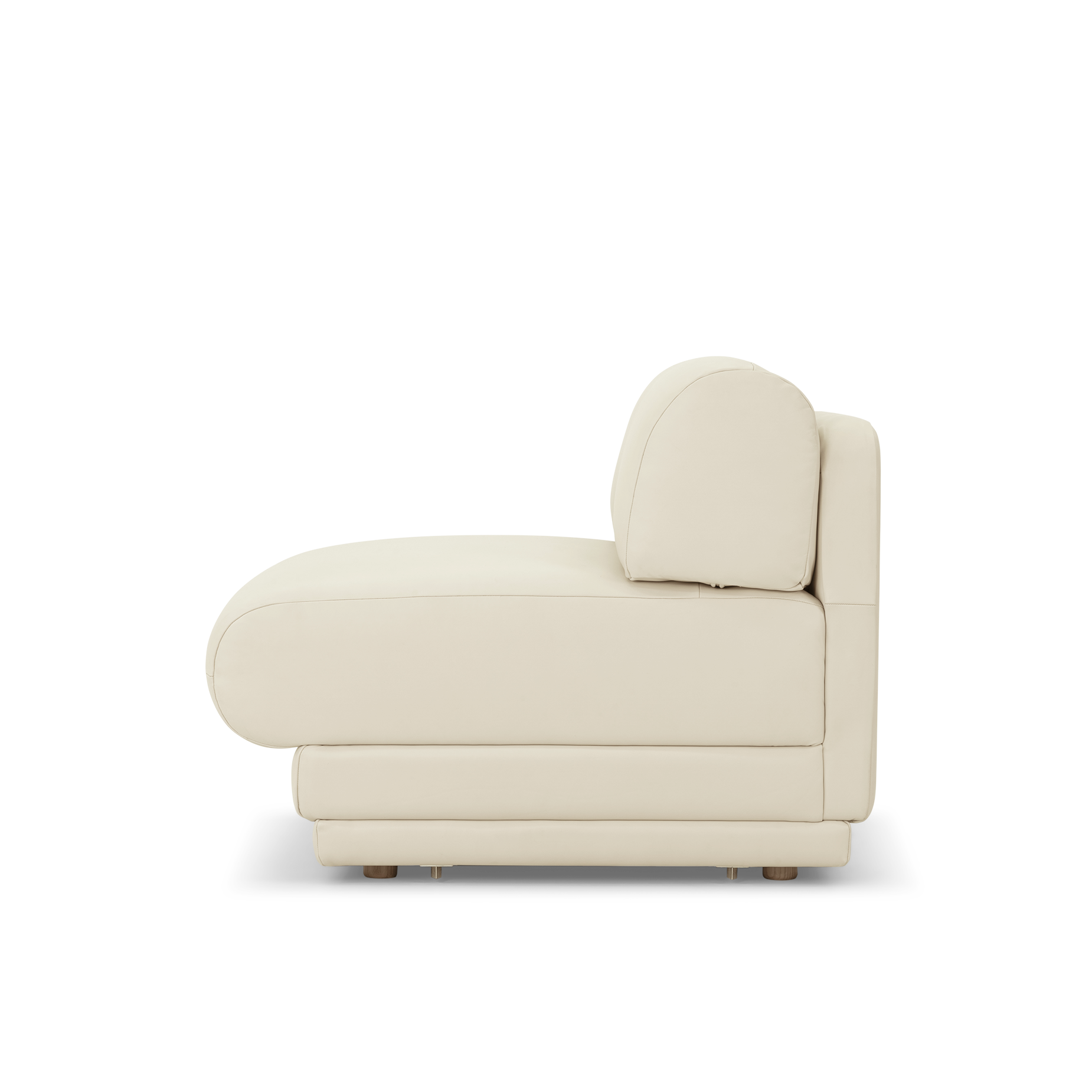 Poet Leather Armless Modular Piece - [ Simpson Cream ]