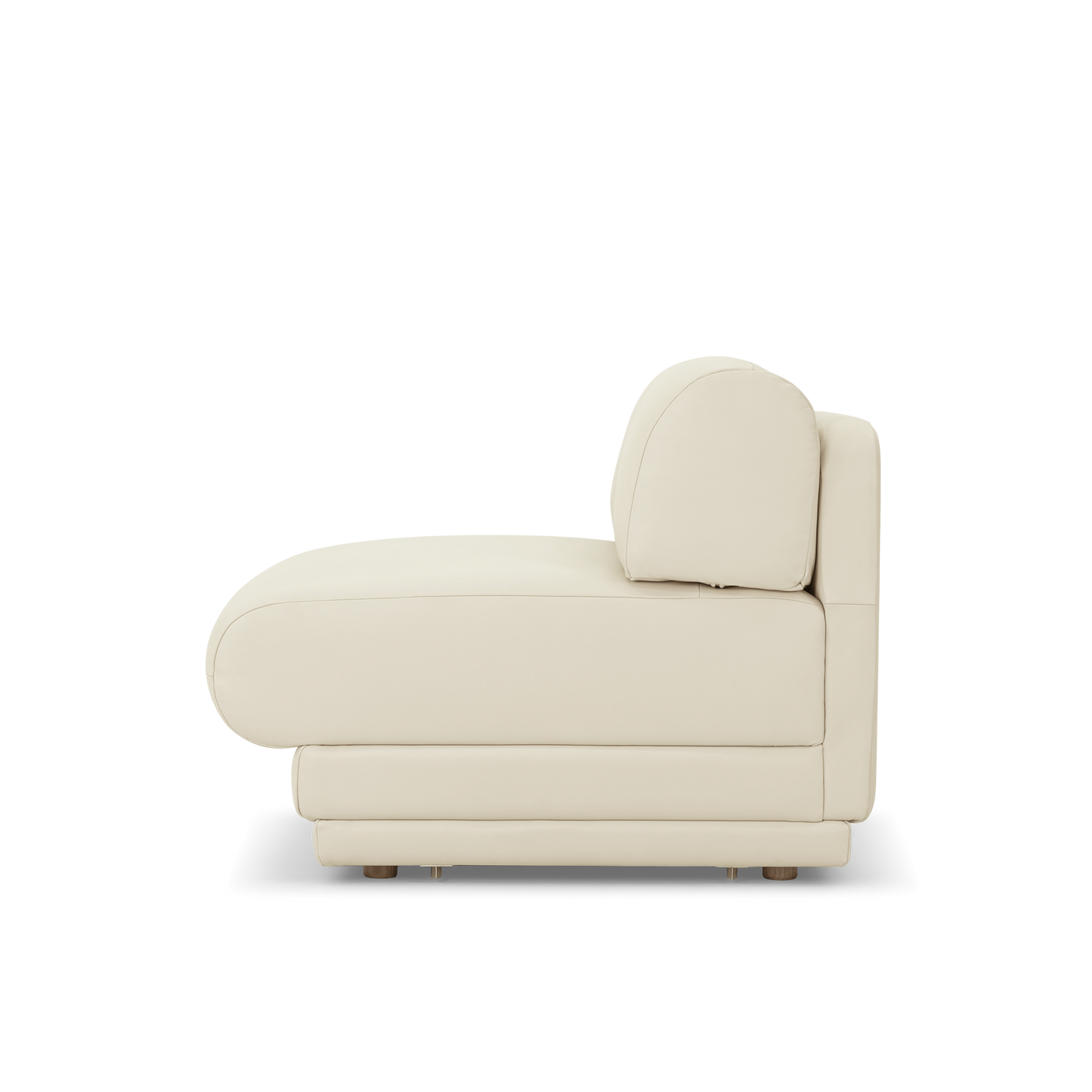 Poet Leather Armless Modular Piece - [ Simpson Cream ]