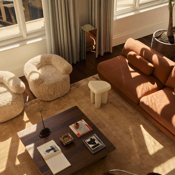 Huggy Faux Fur Armchair - [ Paddington Cashew ]