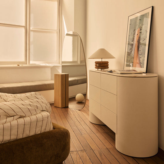 Block Floor Mirror - [ Oak ]