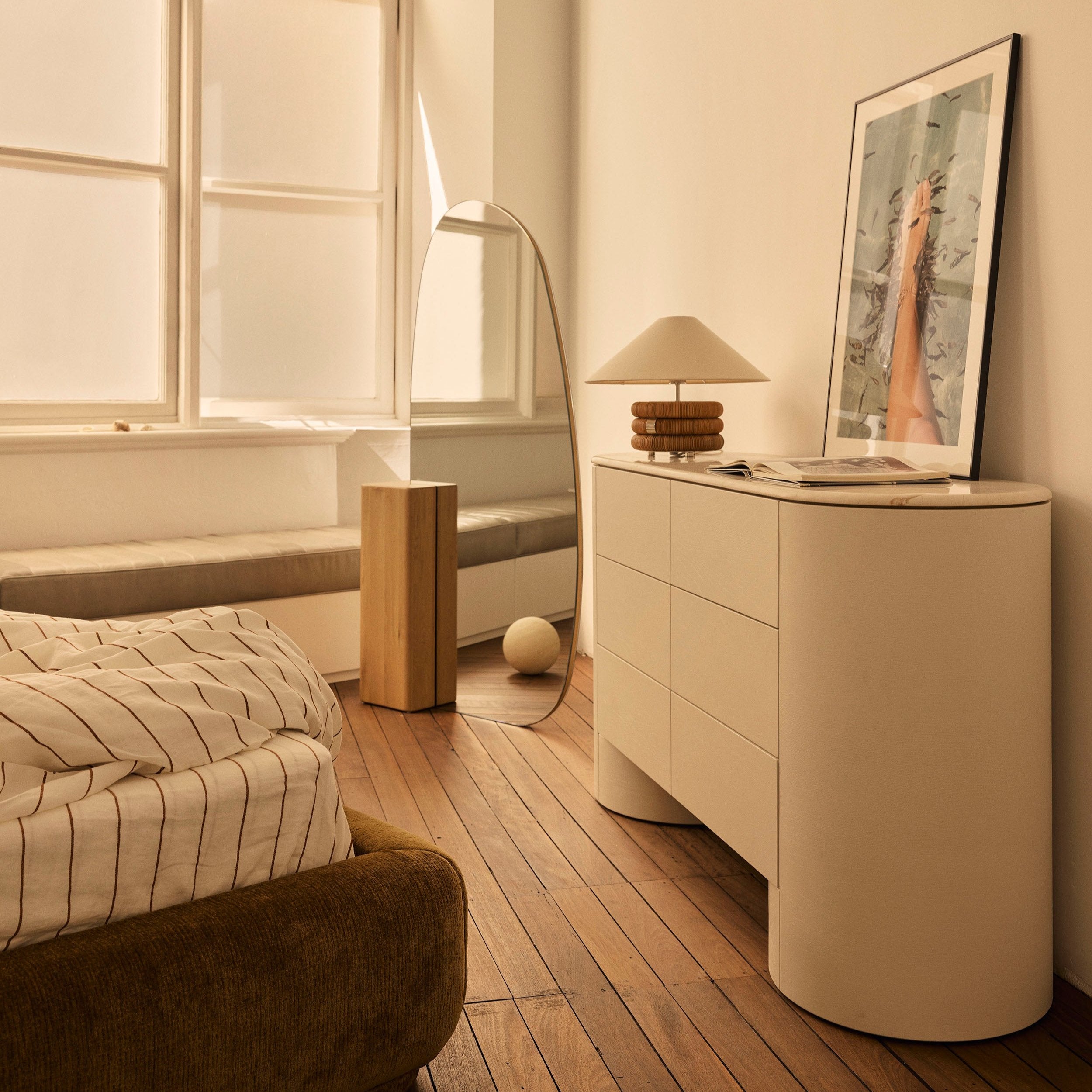 Fin 6 Drawer Dresser - [ Tofu & Marble Cosmos Crema ]